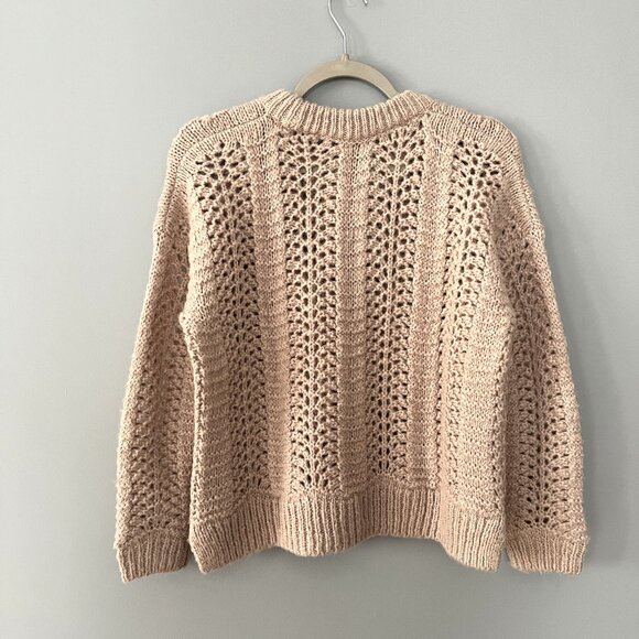 Madewell Windemere Pointelle Pullover Sweater (Pink/Mauve) XS - Picture 2 of 9